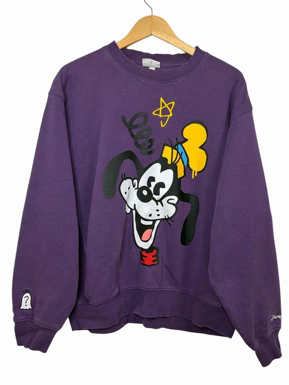 Disney 100 x H&M Goofy Crewneck Sweatshirt Purple Graphic Size L